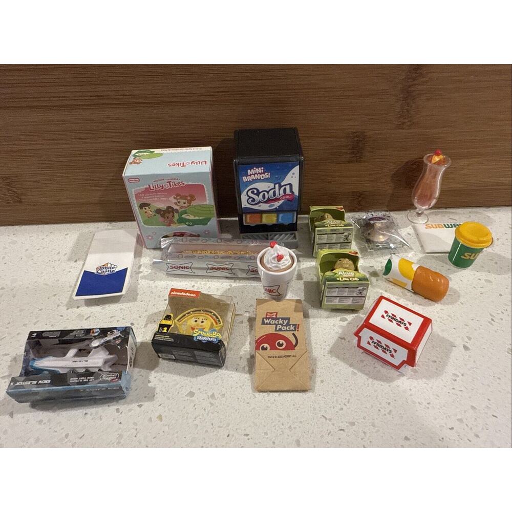 Mini Brands Pieces Fast Food & Toys Subway Sonic Fridays Hard Rock Lot Of 16‎
